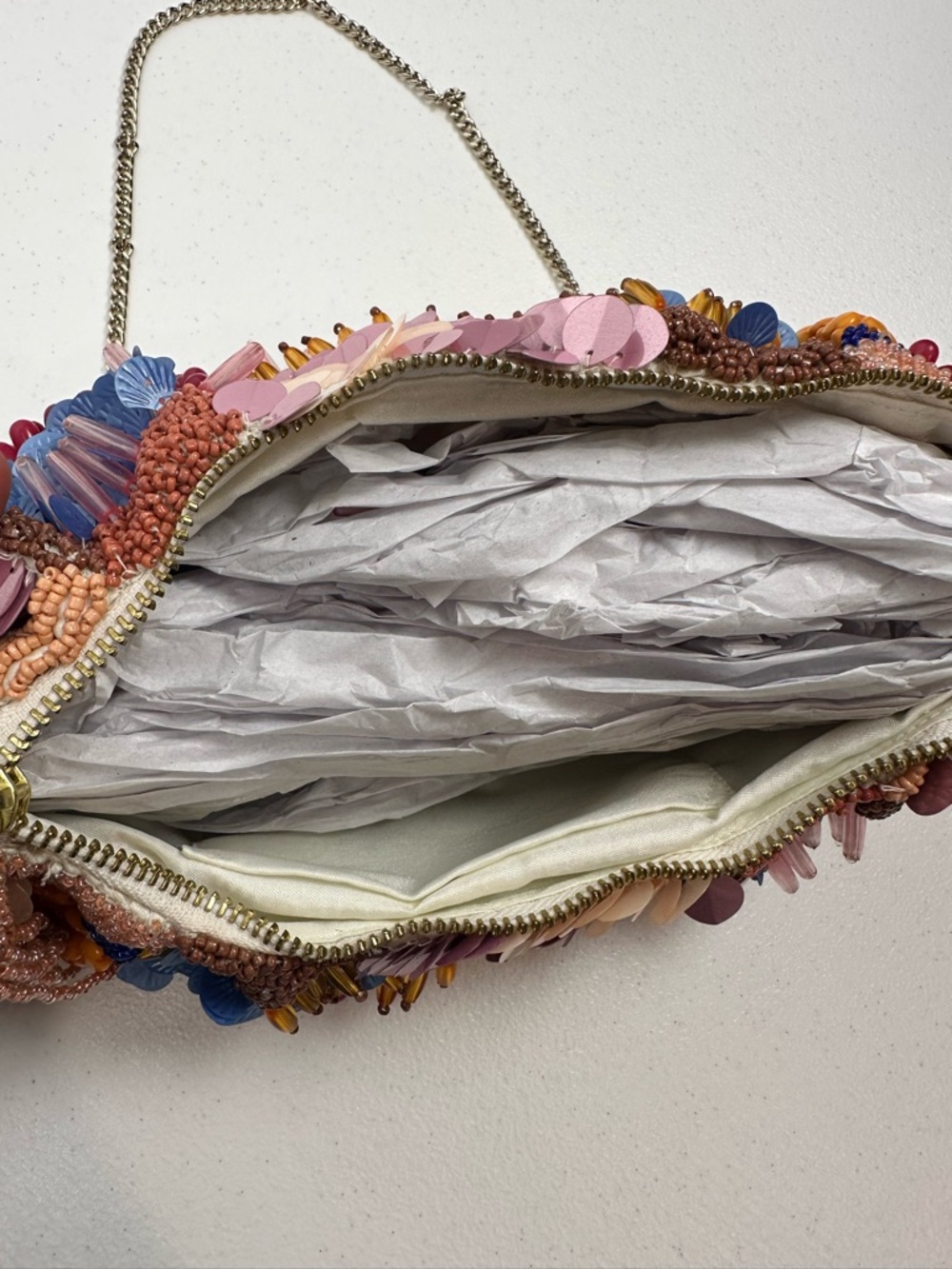 New Relaease Viral Colorful Floral Beaded Bag Handcrafted in India Chain Strap - Picture 11 of 11